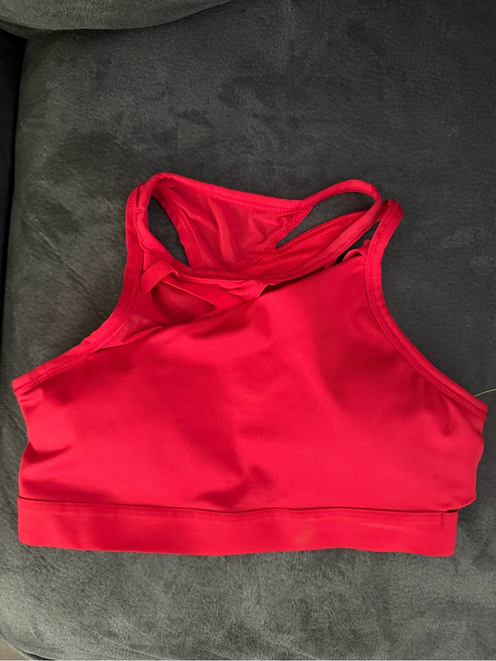 Nike Red High-Neck Criss Cross Racerback Sports Bra, Size Small